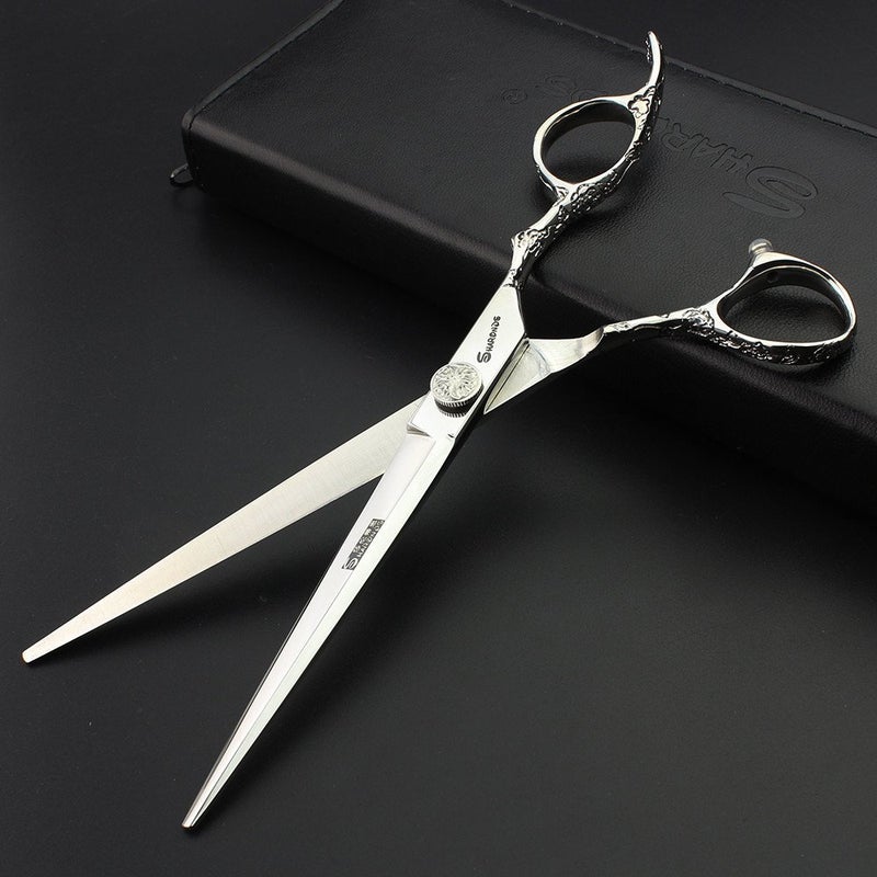 SHARONDS 6/7-Inch Professional Hair Scissors Haircut Rose Pattern Hair Scissors Styling Tools Japanese Stainless Steel Scissor Set (7-in cutting scissors) - Image 5